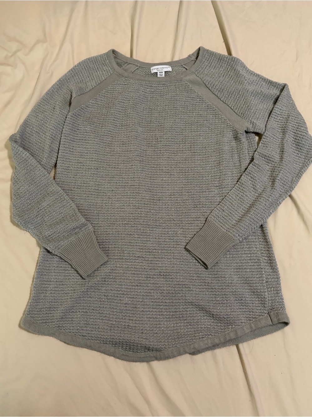 Liz Lange Maternity Light grey Knit Waffle Pullover